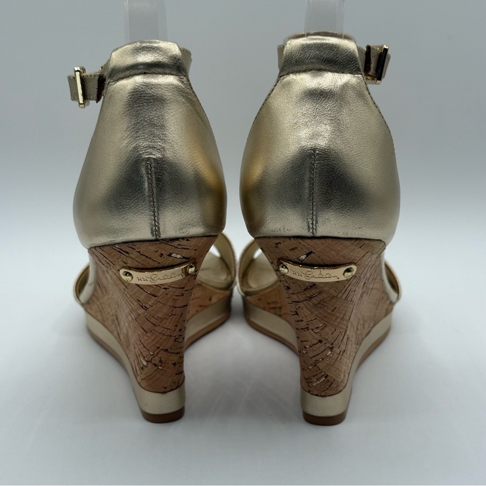 Lilly Pulitzer "Bridgette" Metallic Gold / Cork Wedge
Sandals in Size 10M - Picture 4 of 16